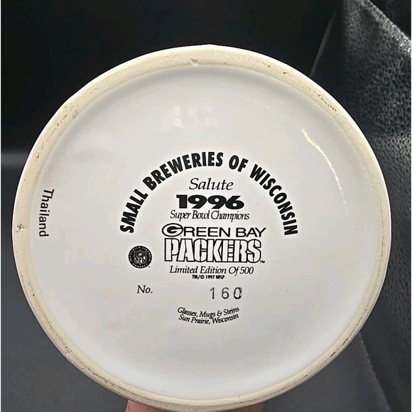 GREEN BAY PACKERS SUPER BOWL XXXI STEIN 160/500 LTD EDITION ALDER BRAU 1996 - Picture 7 of 8